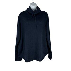 Old Navy Active Women's Turtle Neck Sweatshirt Size L Blue Thumb Holes Go-Dry